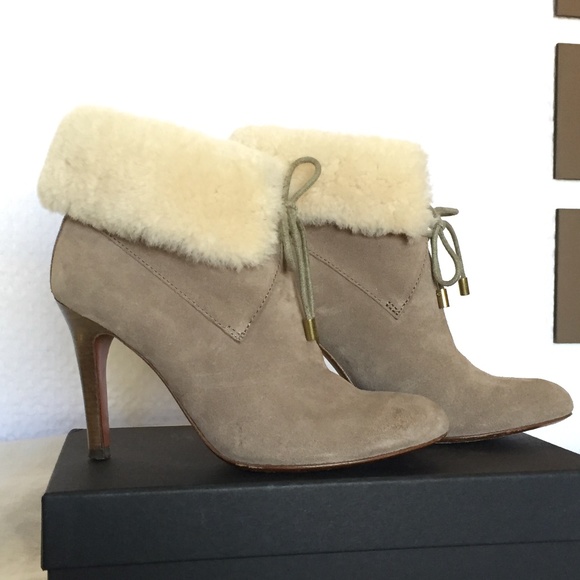 Coach Shoes - COACH Malia Leather Suede Ankle Boot Heel Sz 6